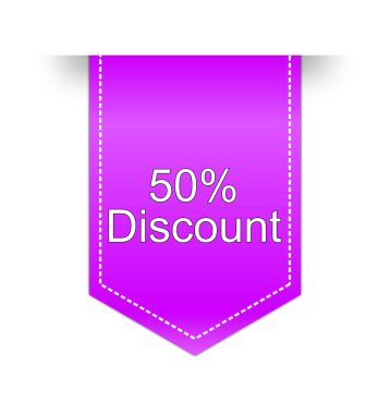 % 50 İndirim etiketi mor - illüstrasyon