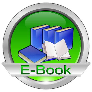 E-Book Button green blue - 3D illustration