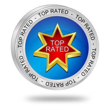 Üst Düzey Mavi Düğme Kırmızı - 3D illüstrasyon