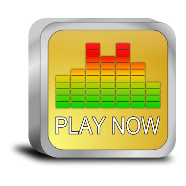  Şimdi çal Düğme altını - 3D illüstrasyon