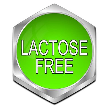 Laktozsuz Düğme yeşili - 3B illüstrasyon