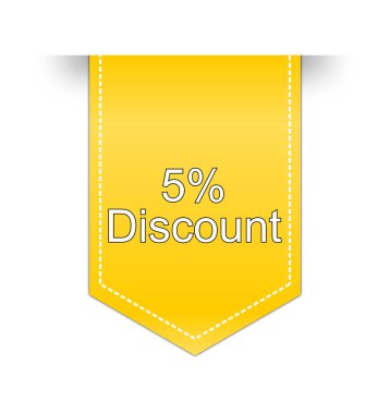 % 5 İndirim etiketi sarı - illüstrasyon