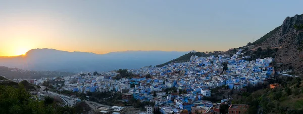 Vista Panoramica Della Città Blu Chefchaouen Marocco Nord Africa — Foto Stock