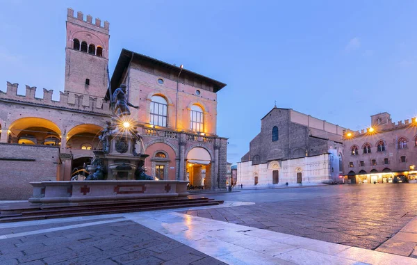 イタリア ボローニャ ネットワーク広場とボローニャのマッジョーレ広場 エミリア ロマーニャ州のイタリアのランドマーク歴史的州 — ストック写真