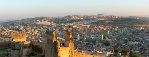 Vista Panoramica Della Vecchia Medina Fes Marocco Nord Africa — Foto Stock
