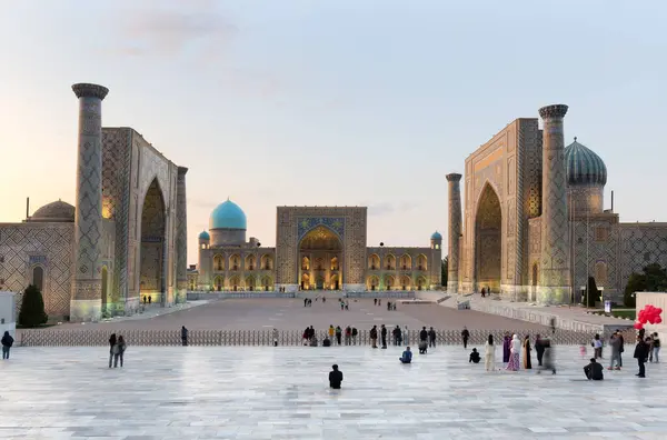 stock image Registan, an old public square in the heart of the ancient city of Samarkand, Uzbekistan.