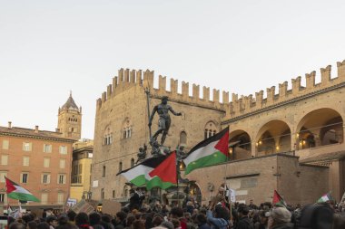 Bolonya, İtalya - 02 Ekim 2025: Pro Filistin Gösterisi 
