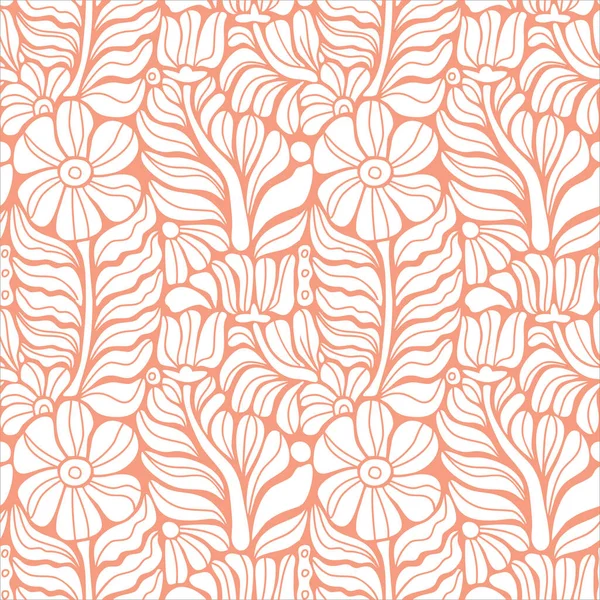 Pink Floral Seamless Pattern Flowers Background Stockillustration