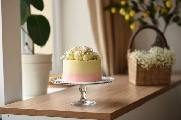 Gâteau Mariage Fleurs Décoration Table Mariage — Photo