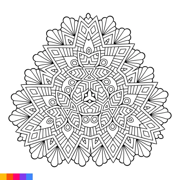 Handgezeichnetes Mandala Doodle Malseite Malbuch Erwachsene Kinder Saubere Dekorative Runde — Stockvektor