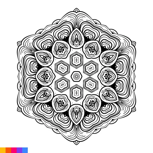 Mandala Art Voor Kleurboek Clean Decoratieve Ronde Ornament Oosters Patroon — Stockvector