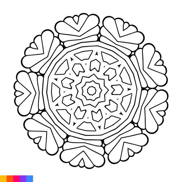 Mandala Art Coloring Book Clean Decorative Ornament Oriental Pattern Vector — Stock Vector