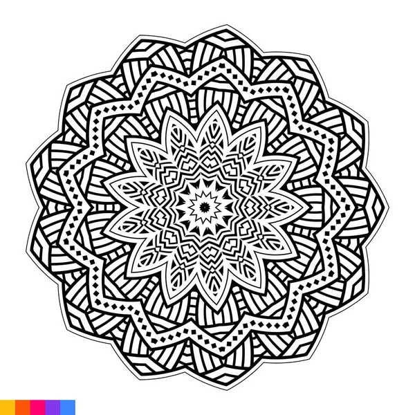Mandala Art Untuk Buku Mewarnai Hiasan Bulat Dekoratif Bersih Pola - Stok Vektor