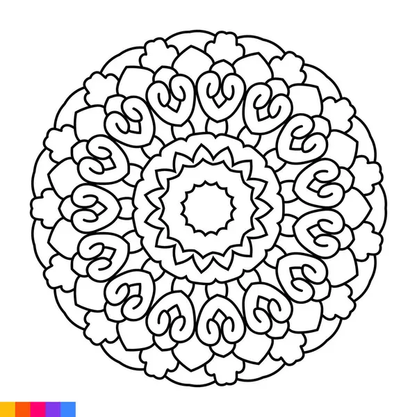 Mandala Art Värityskirja Puhdas Koristeellinen Pyöreä Koriste Oriental Kuvio Vektori — vektorikuva