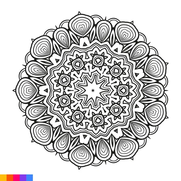 Mandala Art Pro Omalovánky Čistá Dekorativní Kulatá Ozdoba Orientální Vzor — Stockový vektor