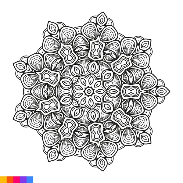 Mandala Art För Målarbok Ren Dekorativ Runda Prydnad Orientaliskt Mönster — Stock vektor
