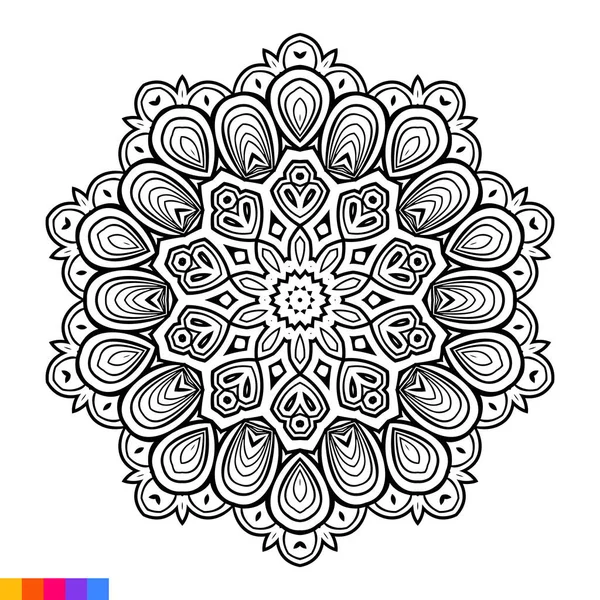 padrão de mandala de página para colorir. vetor de arte de linha mandala  flor decorativa. padrão de ornamento de mandala para colorir. elementos de  decoração árabe vintage. padrão de mandala preto e