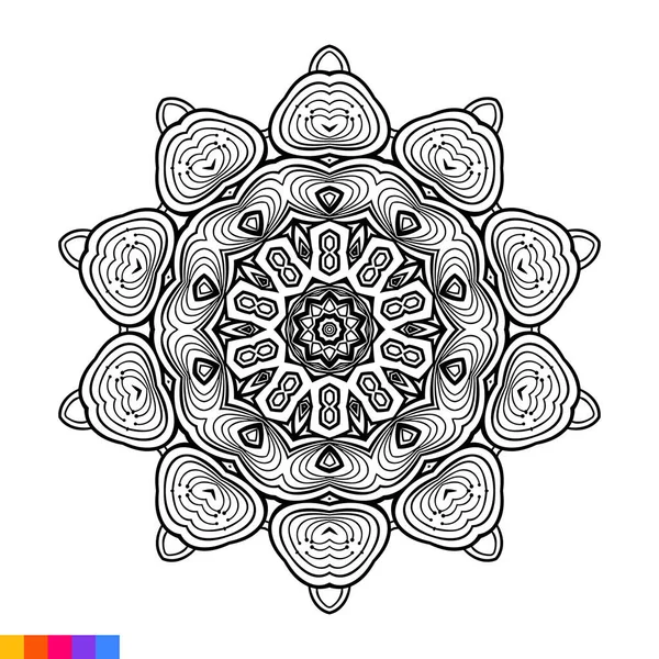 Mandala Art För Målarbok Ren Dekorativ Runda Prydnad Orientaliskt Mönster — Stock vektor
