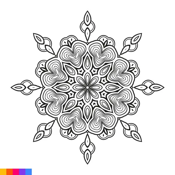 Mandala Art Voor Kleurboek Clean Decoratieve Ronde Ornament Oosters Patroon — Stockvector