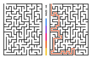 Soyut Labirent Bulmaca Labirenti Giriş ve Çıkış. Etkinlik Kitabı için Labirent. Çalışma kitabı için Bulmaca Çözme Oyunları. Vektör illüstrasyonu - EPS 10