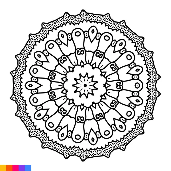 Mandala Art Για Βιβλίο Ζωγραφικής Καθαρό Διακοσμητικό Στρογγυλό Στολίδι Oriental — Διανυσματικό Αρχείο