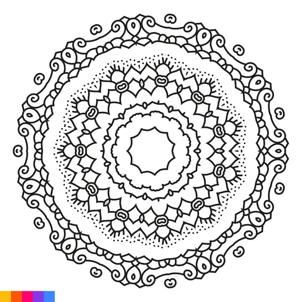 page de coloriage floral mandala pour livre de coloriage adulte, page de  coloriage mandala noir et blanc, dessin au trait doodle dessiné à la main  pour l'intérieur de la page de coloriage