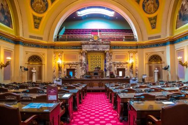 Minnesota, MN, ABD - 8 Haziran 2022: Minnesota Eyalet Meclisi 'nin büyük toplantı salonu