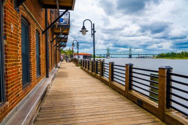 Wilmington Beach, NC, ABD - 17 Ağustos 2022 Mükemmel kargo hizmetleriyle tanınan bir liman şehri