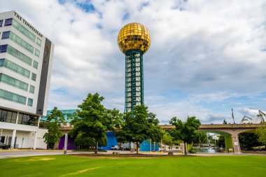 Knoxville, TN, USA - July 9, 2022: The Sunsphere, a glass sphere clipart