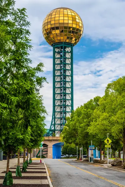 stock image Knoxville, TN, USA - July 9, 2022: The Sunsphere, a glass sphere