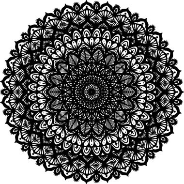 Renk sayfası, davetiye kartı dekorasyonu, düğün, kına ve dövme için Mandala Çizgisi Desenli Arkaplan.