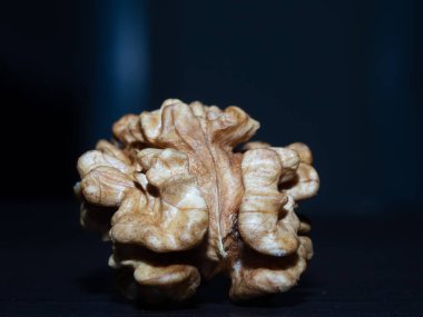 Kabuksuz ceviz. Makro fotoğraf