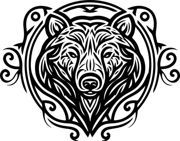  Vector illustration of bear head with ornament