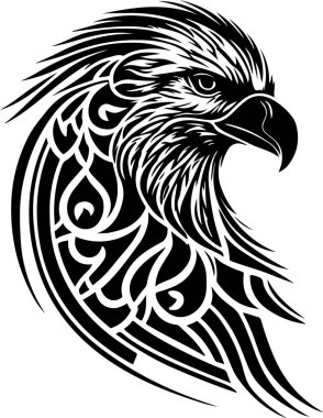  Vector illustration of eagle head with ornament