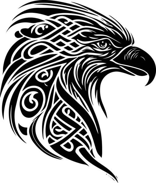 Vector Illustration Eagle Head Ornament — Vettoriale Stock