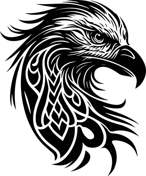 Vector Illustration Eagle Head Ornament — Stock Vector