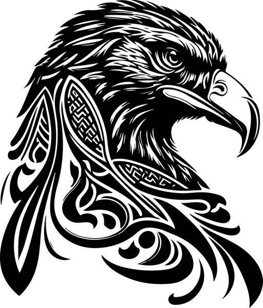 Vector Illustration Eagle Head Ornament — Vetor de Stock