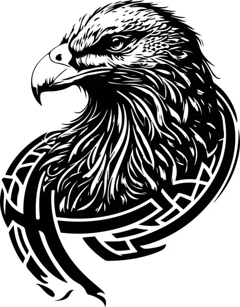 Vector Illustration Eagle Head Ornament — Stockvektor