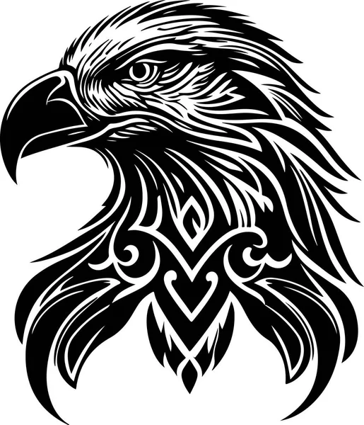  Vector illustration of eagle head with ornament