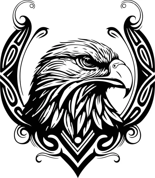 Vector Illustration Eagle Head Ornament — 스톡 벡터