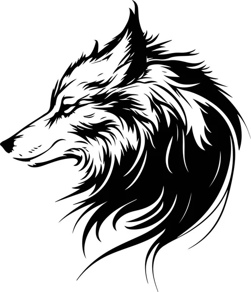 Vector Illustration Wolf Head Ornament Vector Illustration — Stock Vector