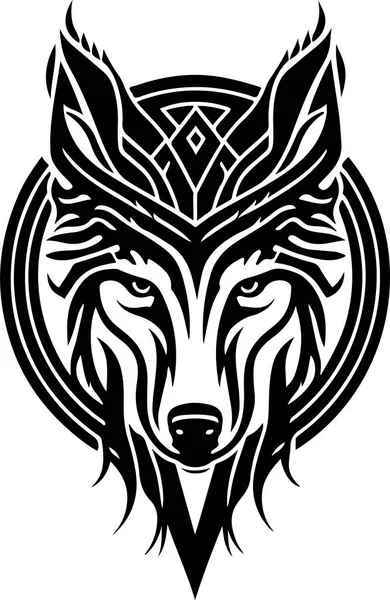 Vector Illustration Wolf Head Ornament Vector Illustration — Stockvektor