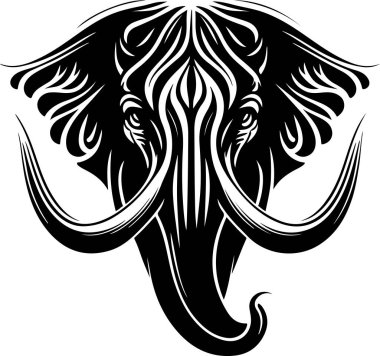  Süslü fil kafasının vektör çizimi