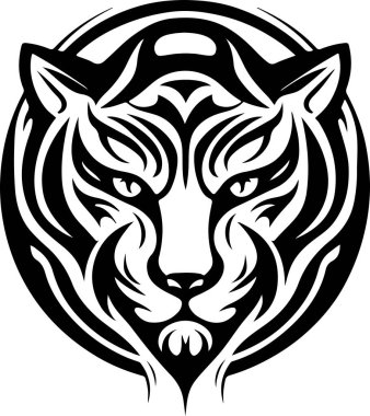  Süslü kaplan kafasının vektör çizimi