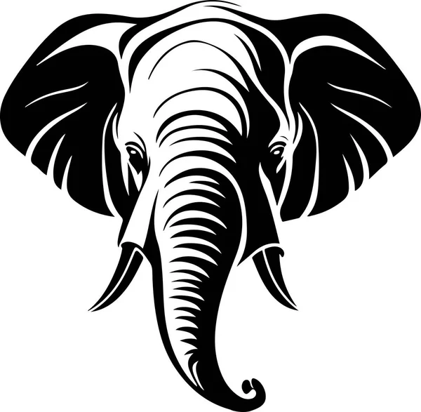 Ilustração Vetorial Cabeça Elefante Com Ornamento — Vetor de Stock