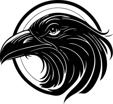 Vector illustration of raven head. Good for logo. Vector illustration