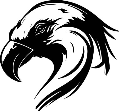 Parrot Head Logo Line Art Illustration. Vector illustration