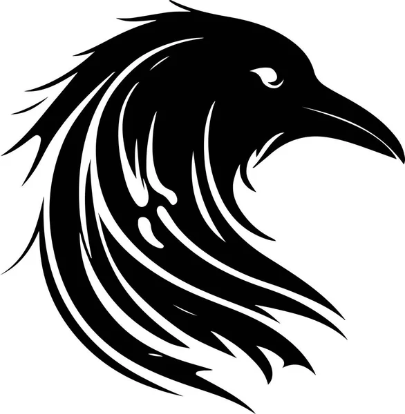 Vector Illustration Raven Head Good Logo Vector Illustration — 스톡 벡터