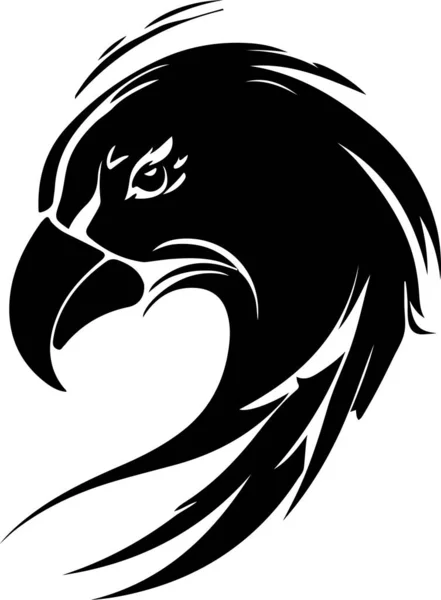 Parrot Head Logo Line Art Illustration Vector Illustration — Stockvektor