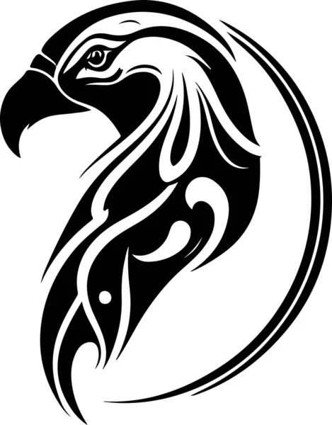 Parrot Head Logo Line Art Illustration Vector Illustration — Vector de stock